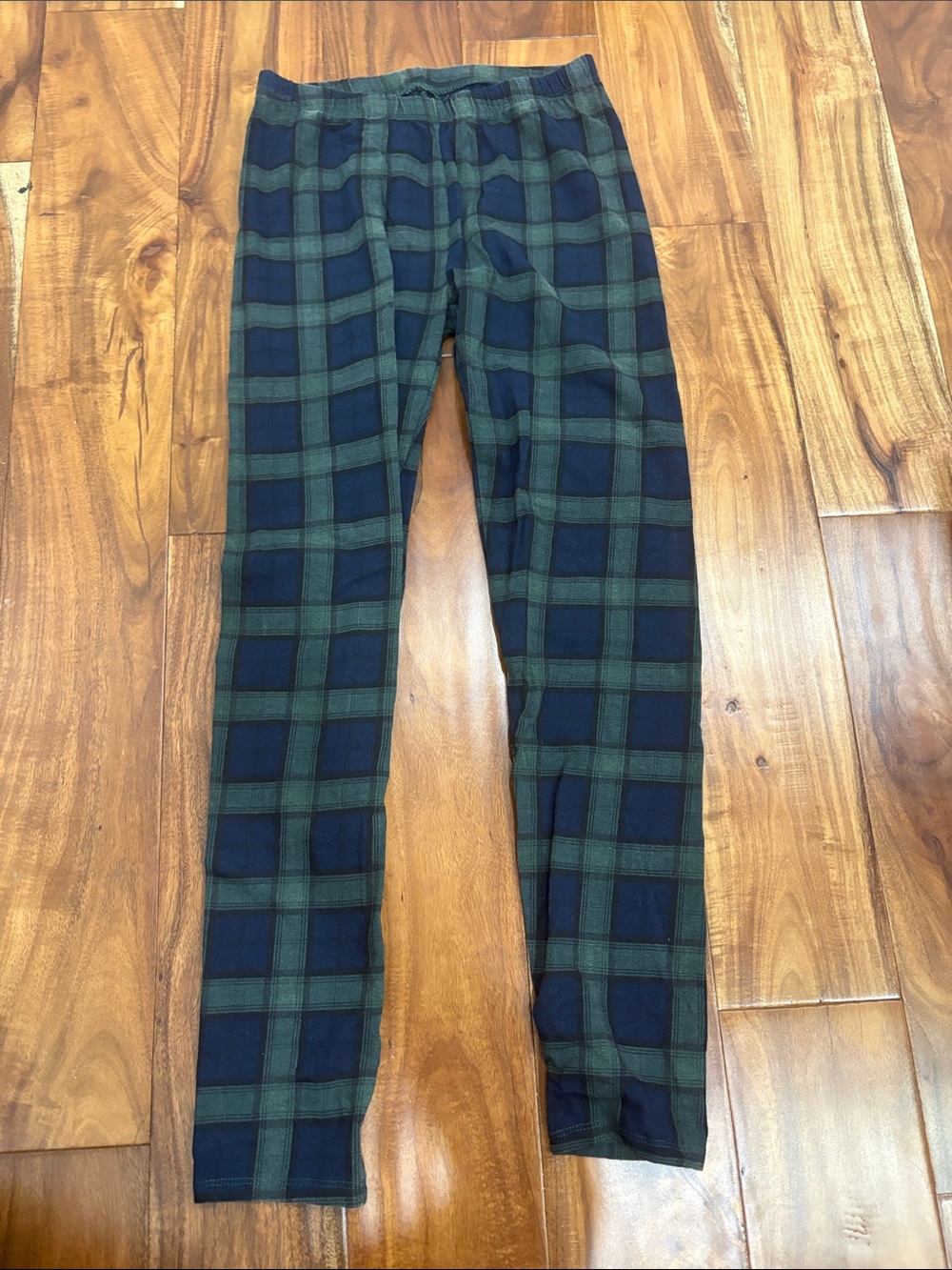 GAP Green and Navy Plaid Kids Leggings